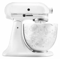KitchenAid 5-Quart Whispering Floral Patterned Ceramic Bowl | Fits 4.5-Quart & 5-Quart KitchenAid Tilt-Head Stand Mixers -Frying, Grilling & Cooking Shop whispering floral mixing bowl 2