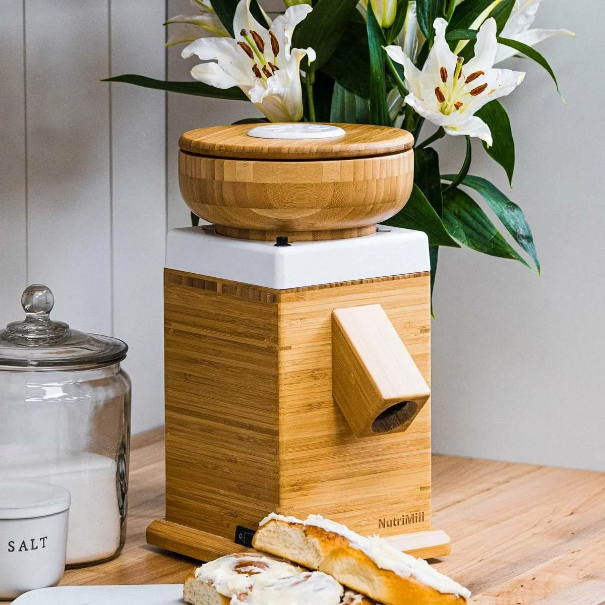 NutriMill Harvest Grain Mill | Powder Sugar White 4 NutriMill Harvest Grain Mill | Powder Sugar White - Image 2